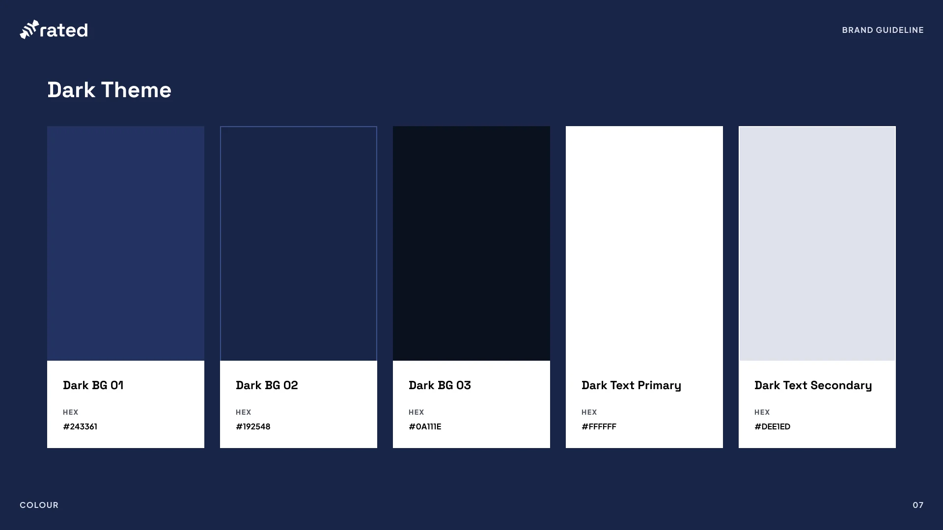 Colour: the dark theme.