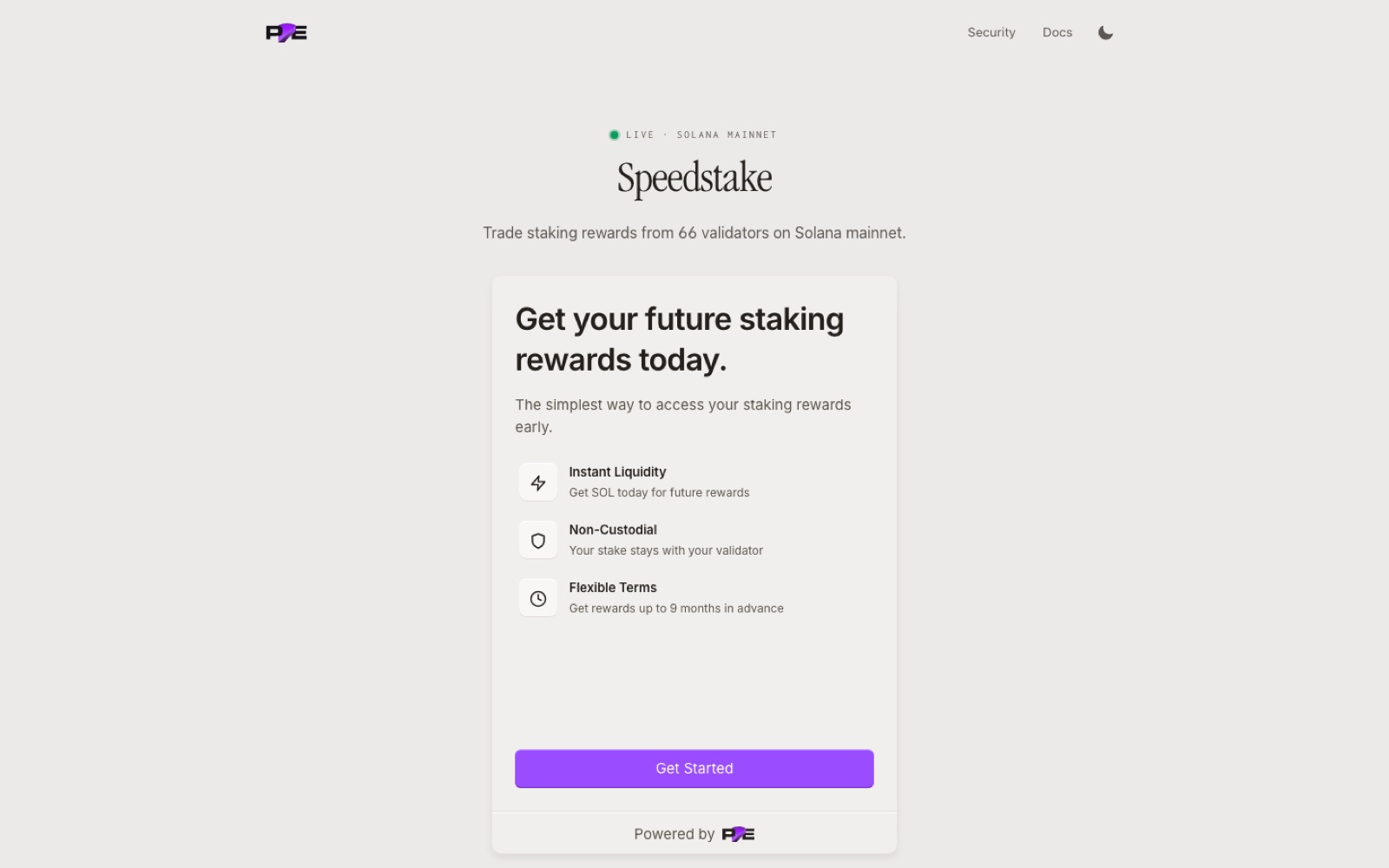 The hosted Speedstake app