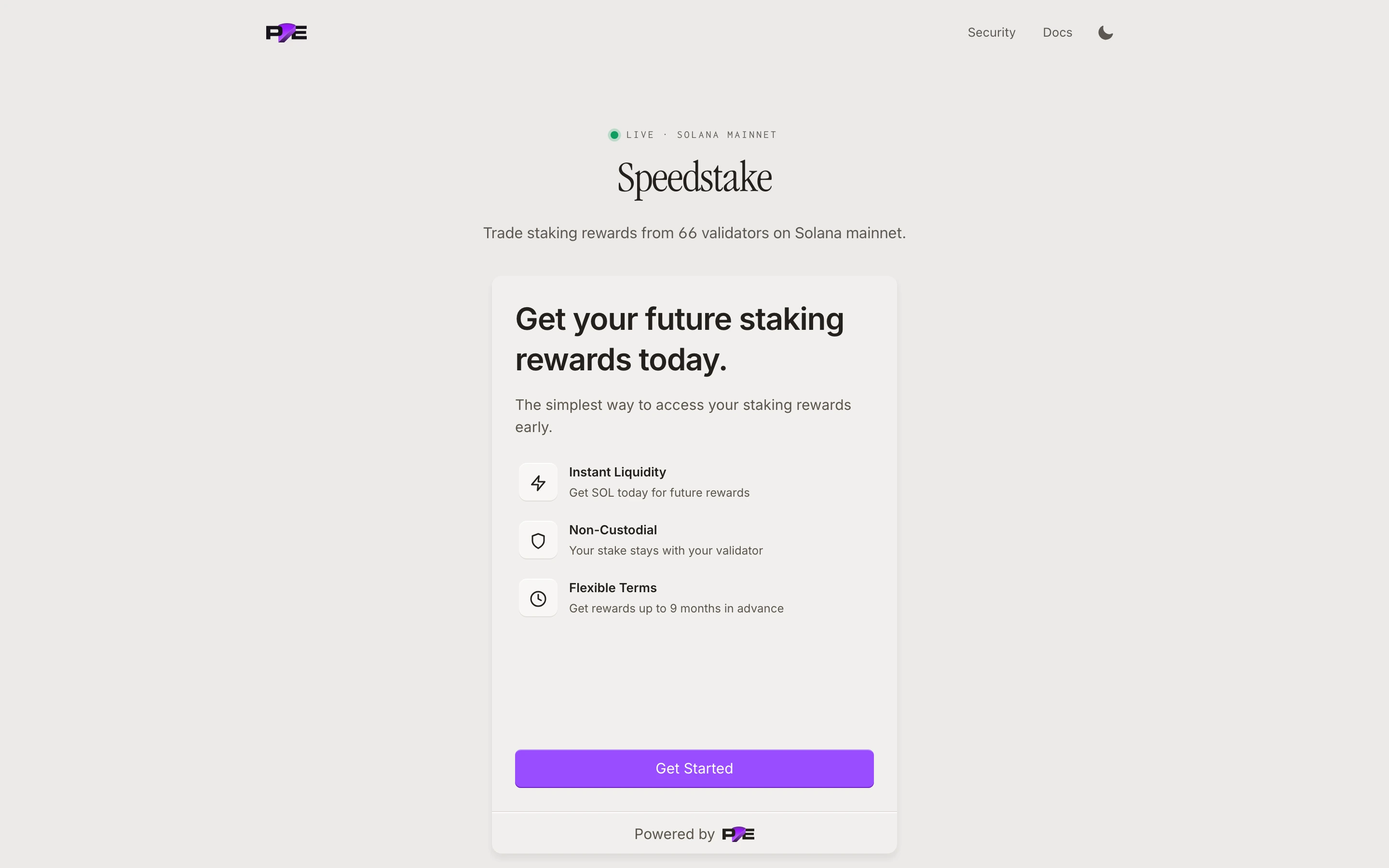 SpeedStake: selling future staking rewards upfront