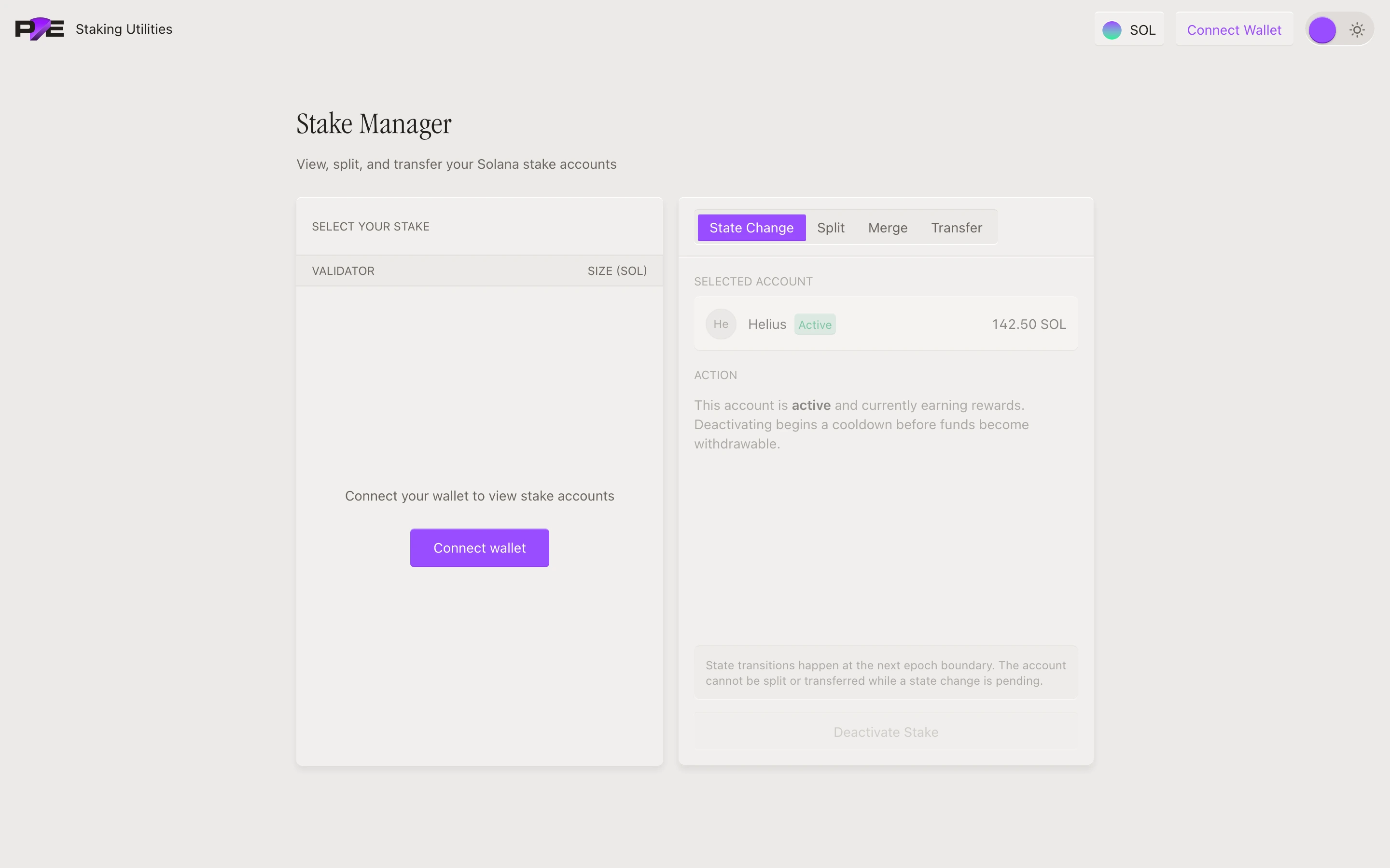 Stake Utils: tools for Solana native staking